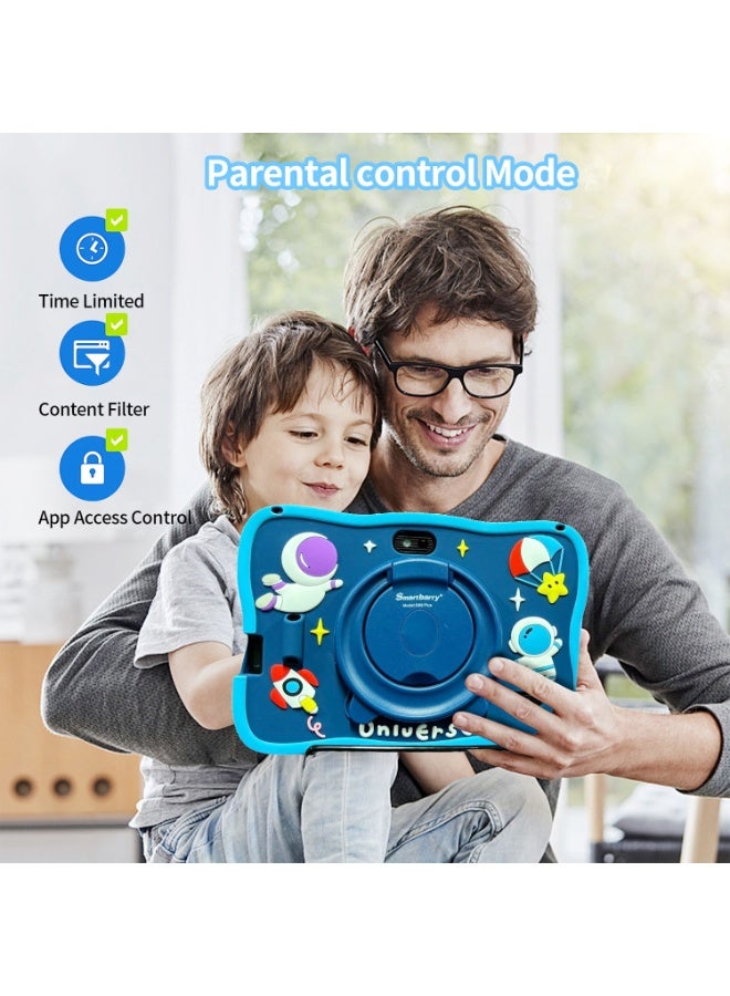 LBMT قرص للأطفال 7 بوصة مع حقيبة مضادة للصدمات، أندرويد 14 وتحكم أبوي، كاميرتان مزدوجتان لأقراص تعليمية للأطفال، أقراص للأطفال 8 جيجابايت + 128 جيجابايت مع معالج رباعي النواة، واي فاي 5، بلوتوث، تعليم، ألعاب، مناسب للأطفال من 2-12 سنة، صديق للأطفال (أزرق) - Image 5